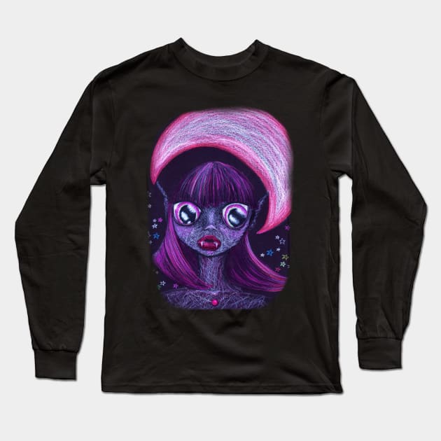 Halloween Teenage Vampire Girl Long Sleeve T-Shirt by 1Redbublppasswo